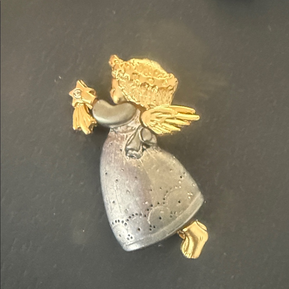 Gold and Silver Angel Brooch